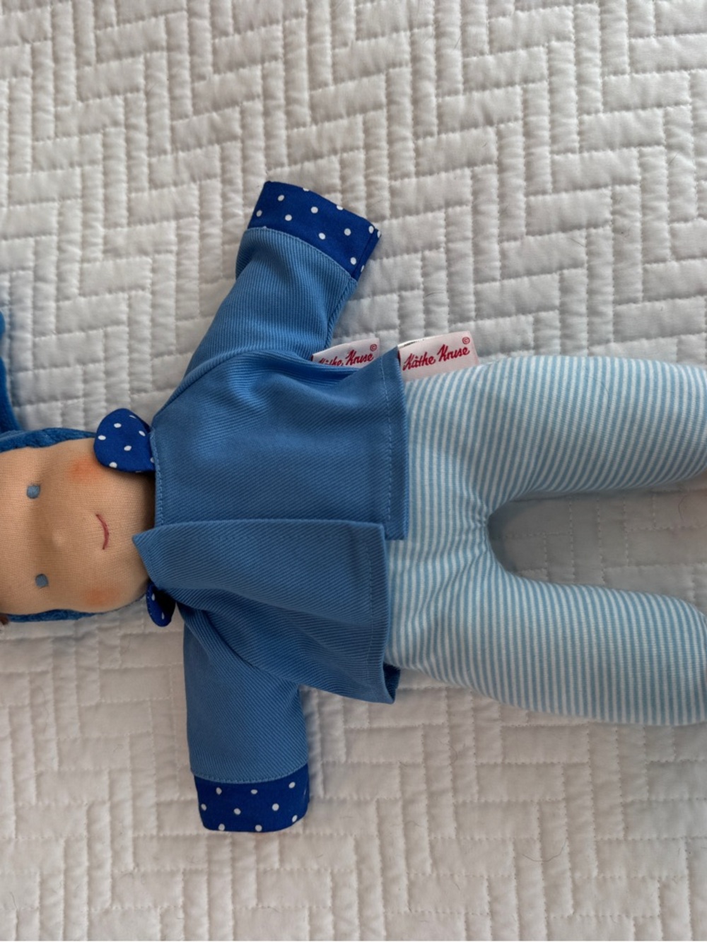 Kathe Kruse Blue Soft Cloth Baby Doll with Jacket - Plush Kids Toy - Picture 9 of 9